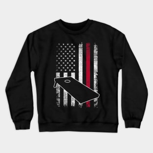 Vintage Retro American Flag Cornhole 4th Of July Crewneck Sweatshirt